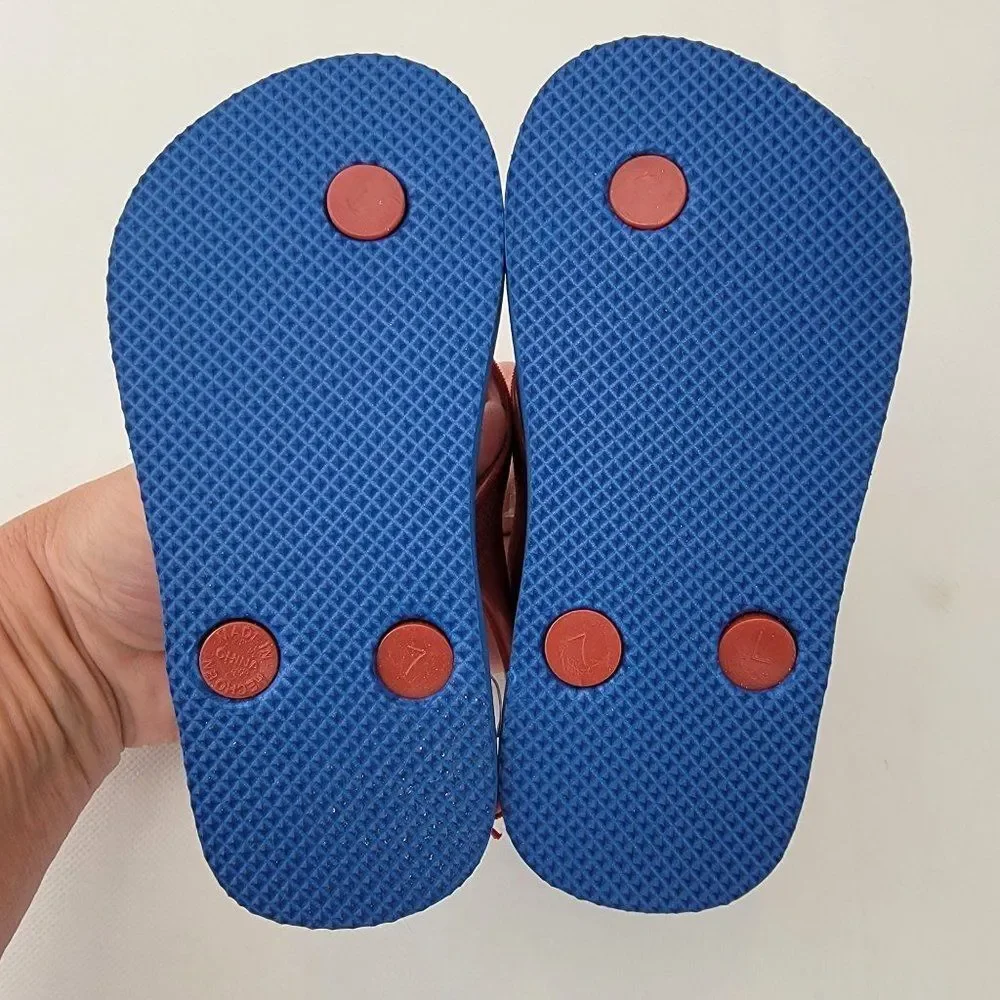 New Americana Sandals Unisex Toddler 7 Flip Flops Red White Blue‎ Stars New